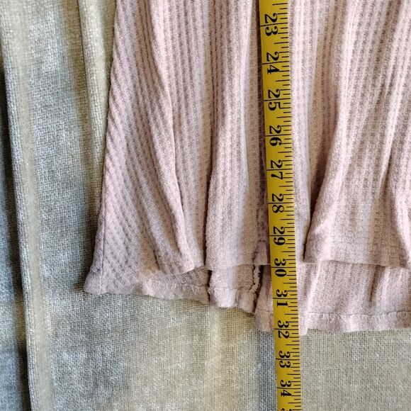 Cupio Flowy Light Pink Waffle Knit Tunic Top Size Large - Picture 4 of 6